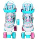 Ver imagem 6 de Patins Feminino Roller Infantil Azul Borboleta Kit Proteção Unitoys Tam 34-37