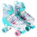Ver imagem 1 de Patins Feminino Roller Infantil Azul Borboleta Kit Proteção Unitoys Tam 34-37
