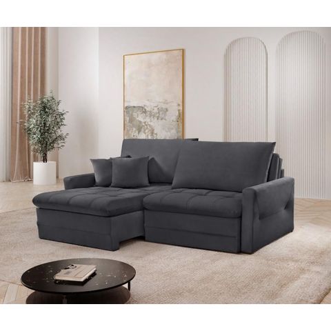 Sofá Retrátil e Reclinável Cristal Caixa Zero 2,60m Pillow de 15cm - Movenzo Estofados
