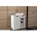 Ver imagem 1 de Conjunto de Banheiro Balcão Suspenso Bn3605 C/ Cuba Pia Bn3600 60cm Cor Branco - Tecno Mobili