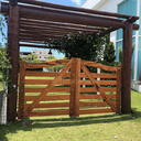 Ver mais imagens de Porteira de Madeira Modelo Arco 7 Réguas