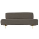 Ver imagem 5 de Sofá Orgânico 2 Lugares 150cm Argos Pés Ouro Fosco Bouclé Marrom - Nexta Casa