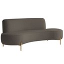 Ver imagem 1 de Sofá Orgânico 2 Lugares 150cm Argos Pés Ouro Fosco Bouclé Marrom - Nexta Casa