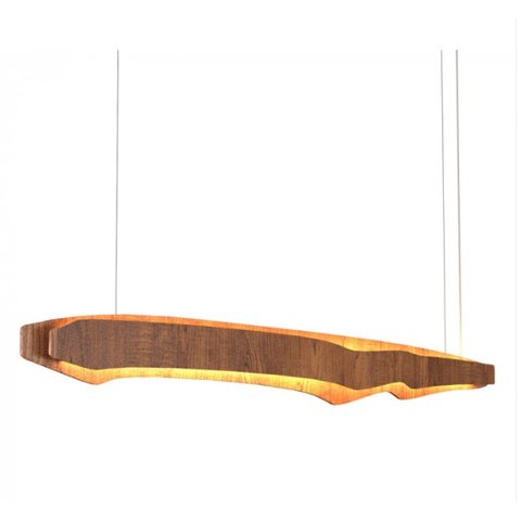 Pendente Led Horizon 2700k 64w Bivolt 140x9x19,5cm Madeira e Acrílico Accord