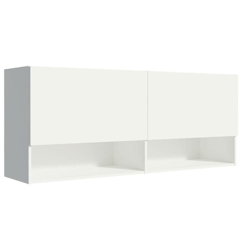 Armário Aéreo 120 Cm 2 Portas 2 Nichos Branco para Área de Serviço Madesa