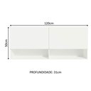 Ver imagem 2 de Armário Aéreo 120 Cm 2 Portas 2 Nichos Branco para Área de Serviço Madesa