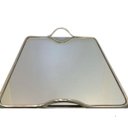 Ver imagem 1 de Bandeja Decorativa de Metal Prata com Espelho