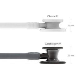 Estetoscopio 3m Littmann Cardiology Iv 6238 Cinza com Smoke Alto Polimento e Conector Preto - 3