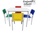 Ver imagem 2 de Conjunto Quadrado c/ 04 Cadeiras COLORIDO - MDF BRANCO - 02 a 06 Anos - INFANTIL - MR PLAST - 41095