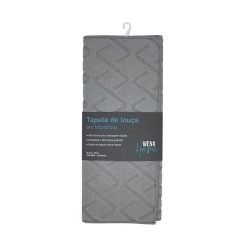 Tapete Dobrável de Louça Microfibra Cinza 38x50cm - wenx