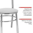Ver imagem 7 de Conjunto 8 Cadeiras para Sala de Jantar Tradicional Cromado/Branco