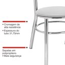 Ver mais imagens de Conjunto 8 Cadeiras para Sala de Jantar Tradicional Cromado/Branco
