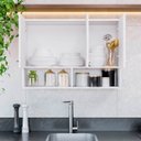 Ver imagem 2 de Armário de Parede Multiuso para Cozinha ou Lavanderia 3 Portas Branco