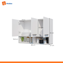 Ver imagem 7 de Armário de Parede Multiuso para Cozinha ou Lavanderia 3 Portas Branco