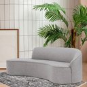 Ver imagem 2 de Sofá Curvo 2 Lugares 150cm Eron Braço Esquerdo Linho Cinza Claro - Nexta Casa