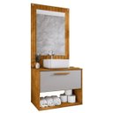 Ver imagem 2 de Conjunto Gabinete Cuba Espelho Banheiro Naturalle Off White