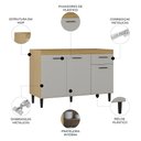 Ver imagem 3 de Balcão de Cozinha para Pia 120cm Classic Damasco/Off Z46 - Mpozenato