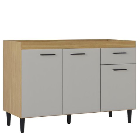 Balcão de Cozinha para Pia 120cm Classic Damasco/Off Z46 - Mpozenato