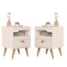 Conjunto 2 Mesas de Cabeceira Sal Offwhite - Rede Móveis - 1