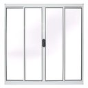 Ver imagem 1 de Janela de Alumínio Branco Vitro de Correr 4 Folhas Sem Grade CMC Modular - 1.50 (L) X 1.20 (A)