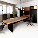 Ver imagem 1 de Mesa de Reunião Orgânica 320cm x 110cm Pés Painel Escritório F5 Office Cor:Nogal com Preto