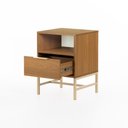Ver imagem 3 de Mesa de Cabeceira Square 1 Gaveta 1 Nicho 43 cm X 40 cm Louro Freijó