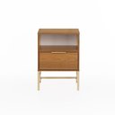 Ver imagem 1 de Mesa de Cabeceira Square 1 Gaveta 1 Nicho 43 cm X 40 cm Louro Freijó
