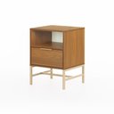 Ver imagem 2 de Mesa de Cabeceira Square 1 Gaveta 1 Nicho 43 cm X 40 cm Louro Freijó