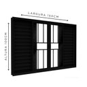 Ver imagem 2 de Janela Veneziana de Alumínio com Grade 4 Folhas Móveis e 2 Fixas 100x150cm Lucasa Ideale Preto