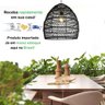 Pendente Fibra Natural Rattan Boho Mesa Sala Preto Nat55 - 2