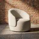 Ver imagem 5 de Poltrona Decorativa Orgânica Saara Sala de Estar Living Luxo Bouclê Off White - Desk Design