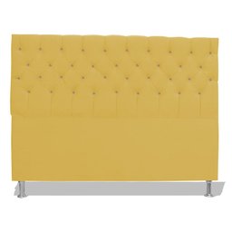 Cabeceira de Cama Box Slim Estrela King Suede 195 Cm Amarelo Dimazza Móveis - Amarelo - 1