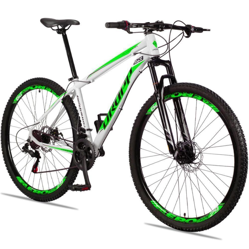 Bicicleta 29 Dropp Aluminum Freio Disco Branco+Verde