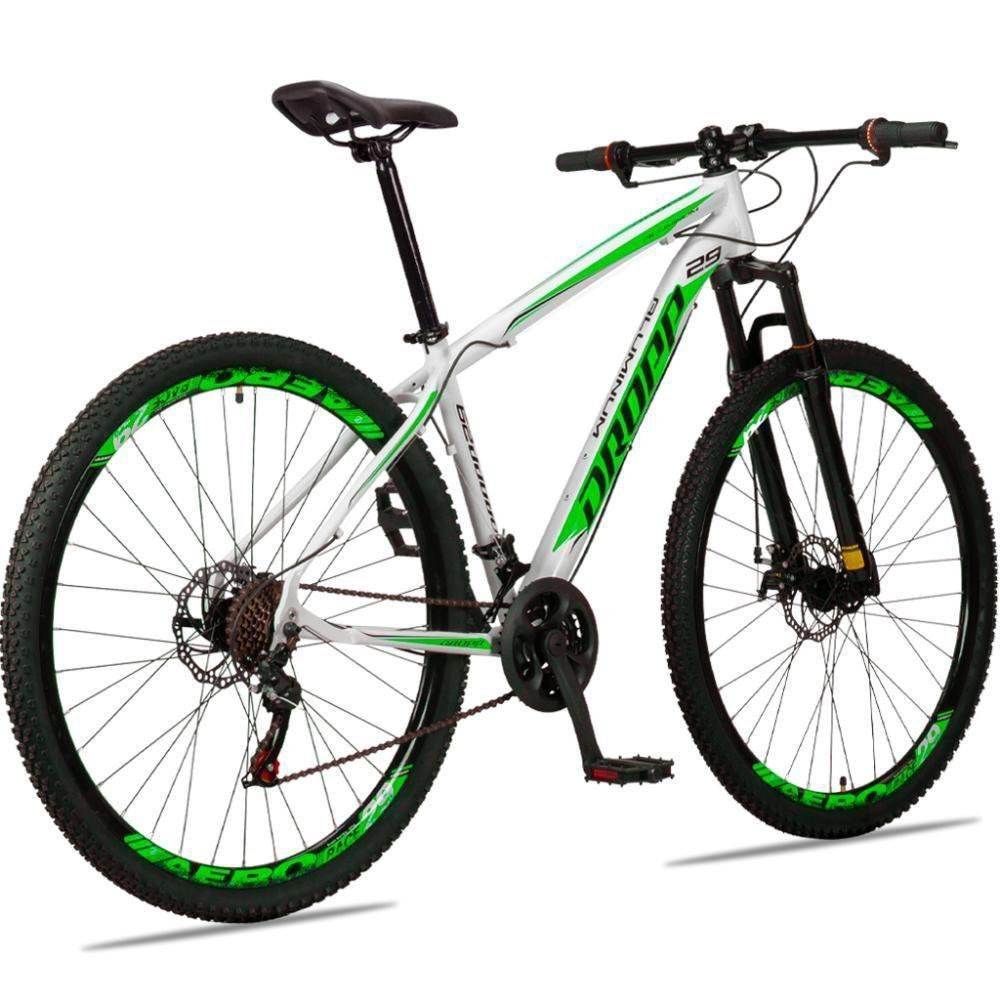 Bicicleta 29 Dropp Aluminum Freio Disco Branco+Verde - 5