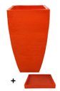 Ver mais imagens de Kit Vaso Planta + Prato 90x45 Moderno Trapézio Polietileno BGPLASTICOS LARANJA SUNSET 010
