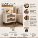 Ver imagem 2 de Kit Mesa de Cabeceira Santorini Quarto Casal Vintage Classico Retro 60cm Off White Brilhante