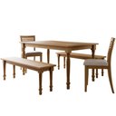 Ver imagem 2 de Mesa de Jantar 6 Lugares 160cm com 02 Bancos de Madeira e 02 Cadeiras Lazuli F06 Freijó - Lyam