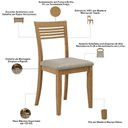 Ver imagem 6 de Mesa de Jantar 6 Lugares 160cm com 02 Bancos de Madeira e 02 Cadeiras Lazuli F06 Freijó - Lyam