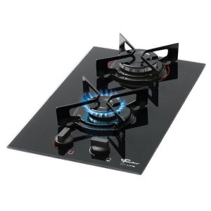 Cooktop em Vidro 2 Bocas à Gás Fit Line Bivolt Fischer