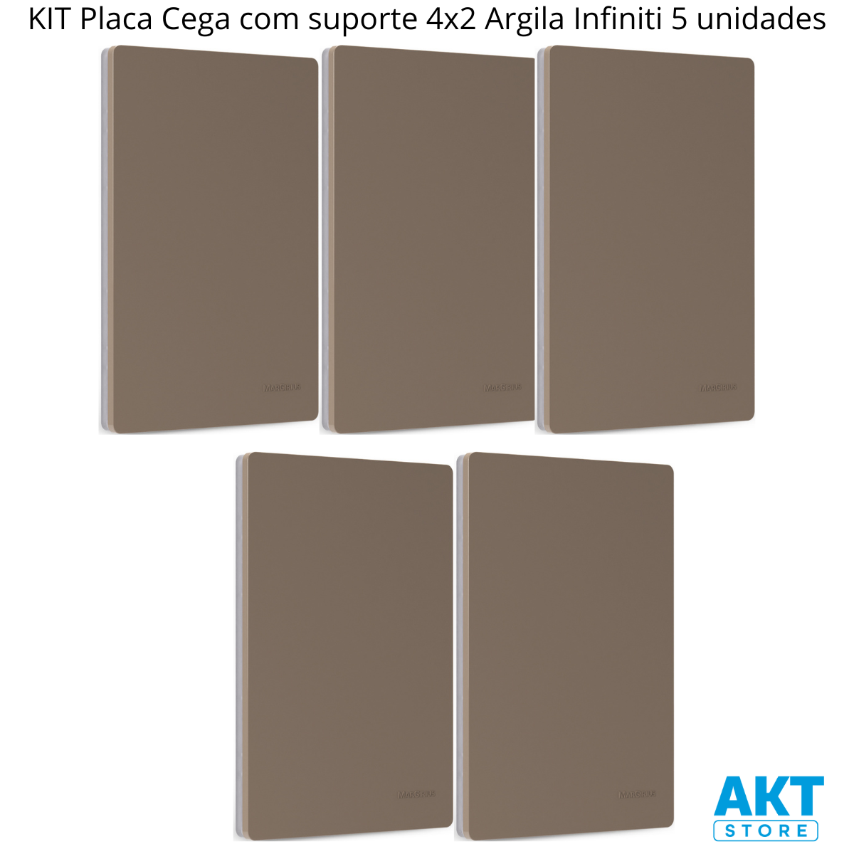 Kit 5 Placa 4x2 Cega C/ Suporte Argila Infiniti Margirius Cor:argila - 2