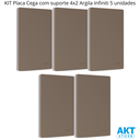 Ver imagem 2 de Kit 5 Placa 4x2 Cega C/ Suporte Argila Infiniti Margirius Cor:argila