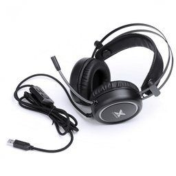 FONE HEADSET GAMER AURA AUDIO 7.1 COM VIBRAÇÃO LED RGB USB, MICROFONE FLEXÍVEL COM SOFTWARE - - 3