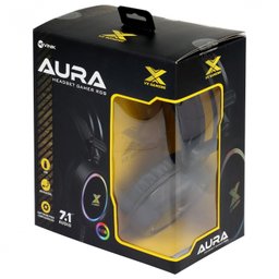 FONE HEADSET GAMER AURA AUDIO 7.1 COM VIBRAÇÃO LED RGB USB, MICROFONE FLEXÍVEL COM SOFTWARE - - 5