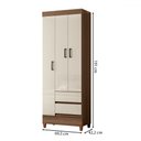Ver imagem 4 de Guarda-roupa Solteiro Lux 3 Portas 2 Gavetas Jequitiba/off White - Pnr Móveis