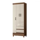 Ver imagem 2 de Guarda-roupa Solteiro Lux 3 Portas 2 Gavetas Jequitiba/off White - Pnr Móveis
