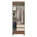 Ver imagem 3 de Guarda-roupa Solteiro Lux 3 Portas 2 Gavetas Jequitiba/off White - Pnr Móveis