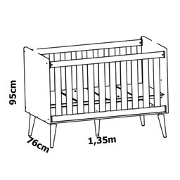 Jogo de Quarto para Bebê Théo New Cinza Fosco com Madeira - MoveisAqui - 3 Jogo de Quarto para Bebê Théo New Cinza Fosco com Madeira - MoveisAqui - 3