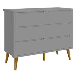 Jogo de Quarto para Bebê Théo New Cinza Fosco com Madeira - MoveisAqui - 4 Jogo de Quarto para Bebê Théo New Cinza Fosco com Madeira - MoveisAqui - 4