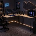 Ver imagem 2 de Mesa em L sem Prateleira Orion em MDF Estilo Industrial Klm Store