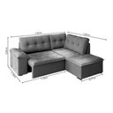 Ver imagem 5 de Sofá De Canto Retrátil Tóquio 5 Lugares em Veludo